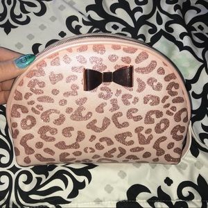 NWOT Ulta Pink Glitter Cheetah Print Cosmetic Bag
